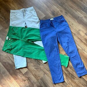 Gibson Latimer Budle Lot of 3 Skinny Pants Women's 8 Royal Blue, Green, Light Bl